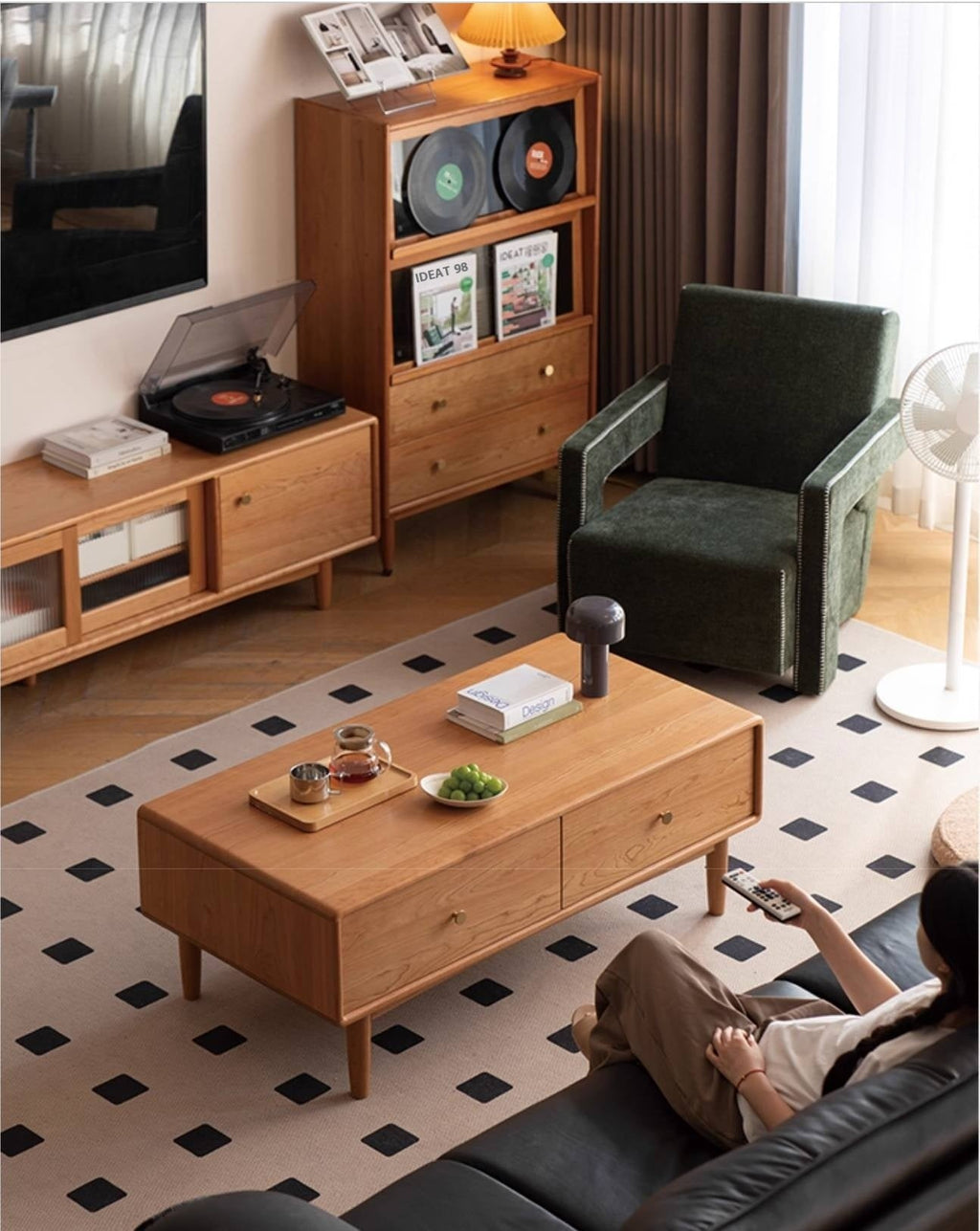 Cherry Solid Wood Medieval Style Coffee Table