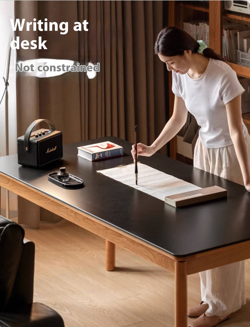 Cherry Solid Wood Rock Board Dining Table