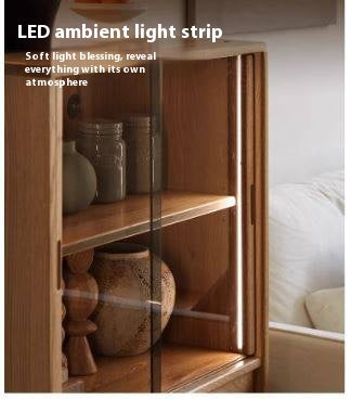 Oak Solid Wood Modern Side Cabinet