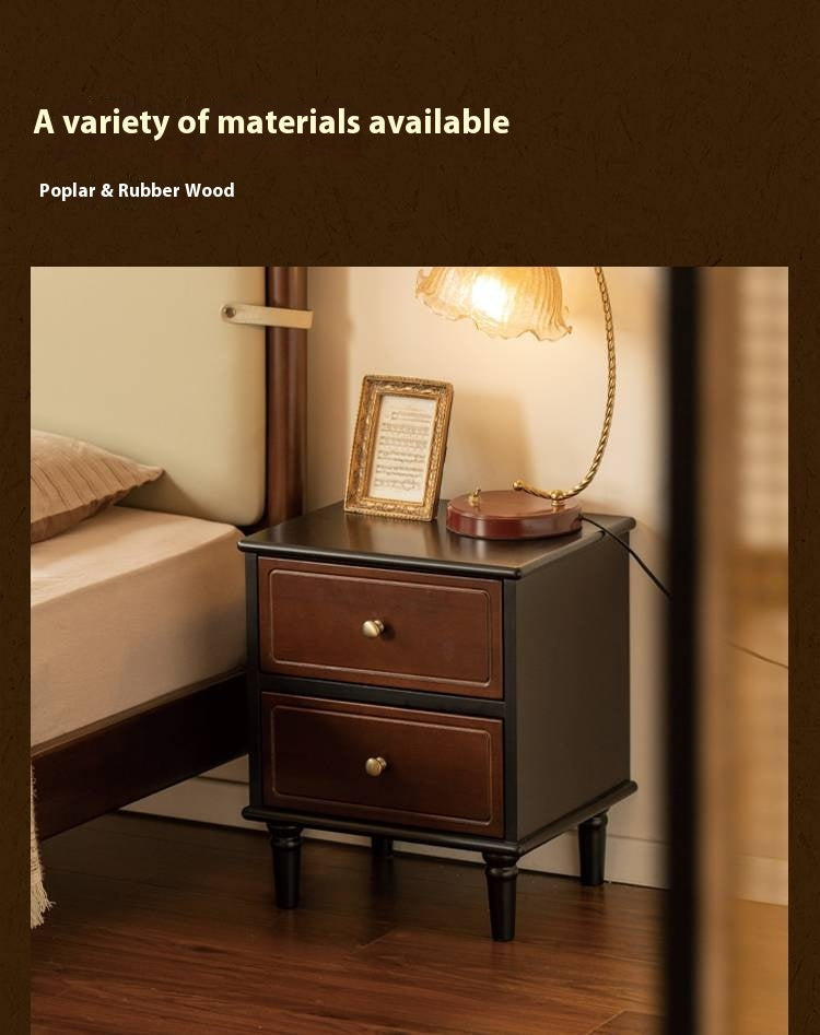 Oak Solid Wood American Retro Nightstand