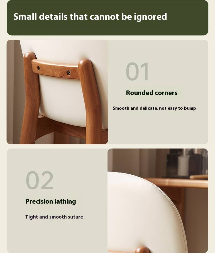 Black Walnut, Cherry Solid Wood Makeup Light Luxury Style Chair