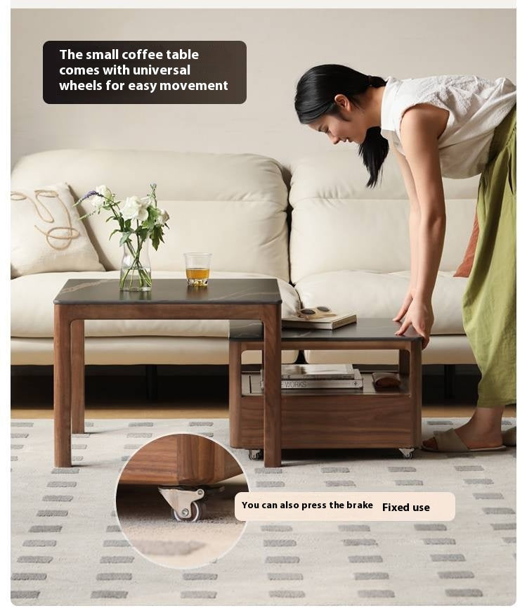 Black Walnut Solid Wood Modern TV Cabinet For Living Room