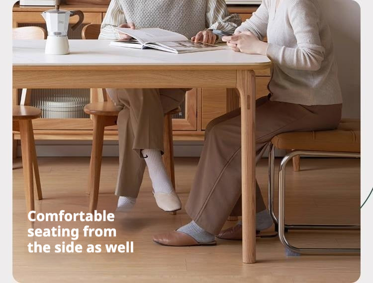 Oak Solid Wood Modern Rock Plate Dining Table