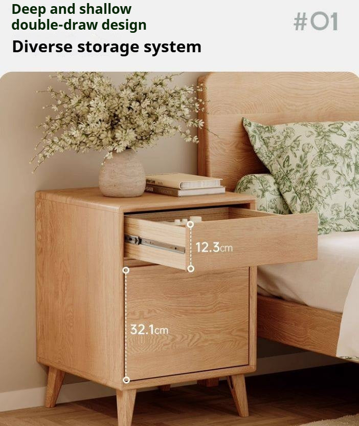 Oak Solid Wood Nordic Style Nightstand