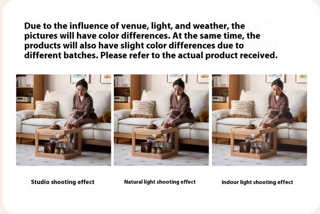 Oak Solid Wood Square Coffee Table Module Combination