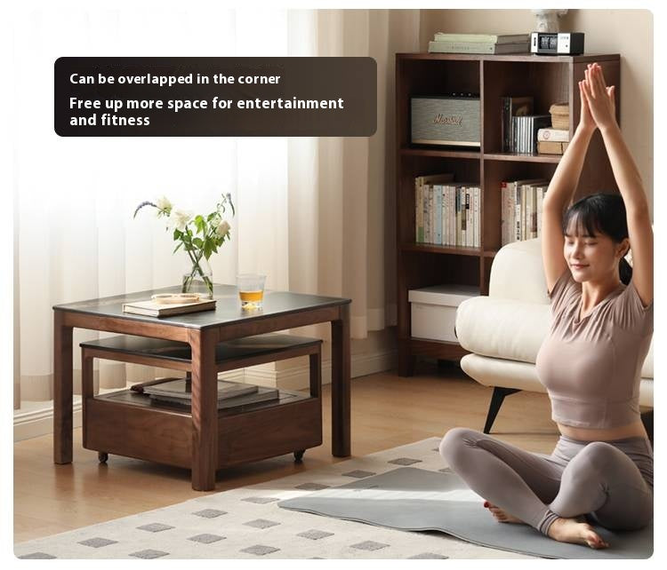 Black Walnut Solid Wood Modern TV Cabinet For Living Room