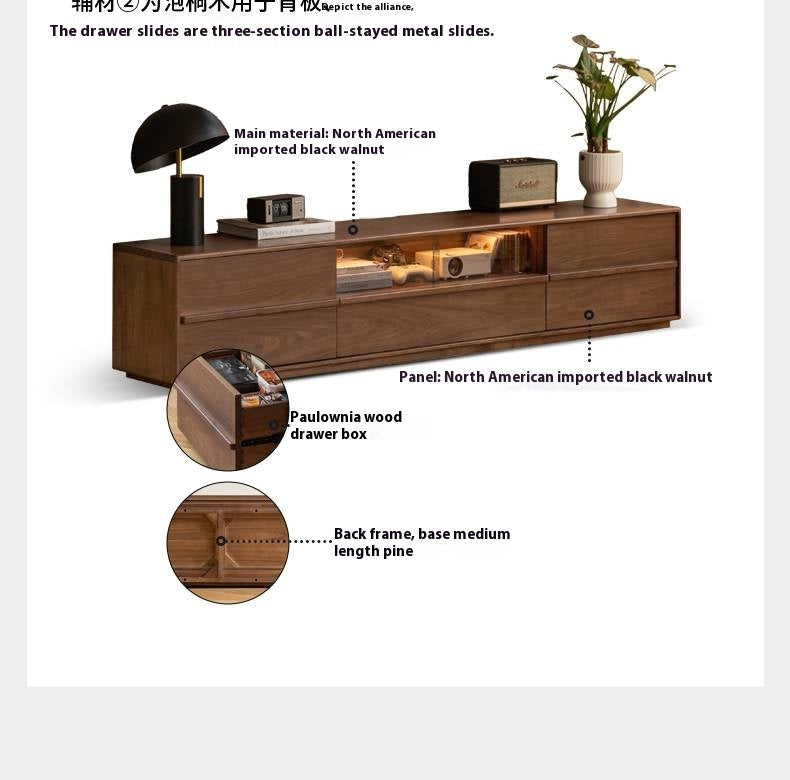 Black Walnut Solid Wood TV Stand