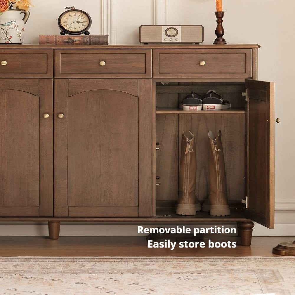 Sandalwood Solid Wood American Retro Storage Shoe Cabinet