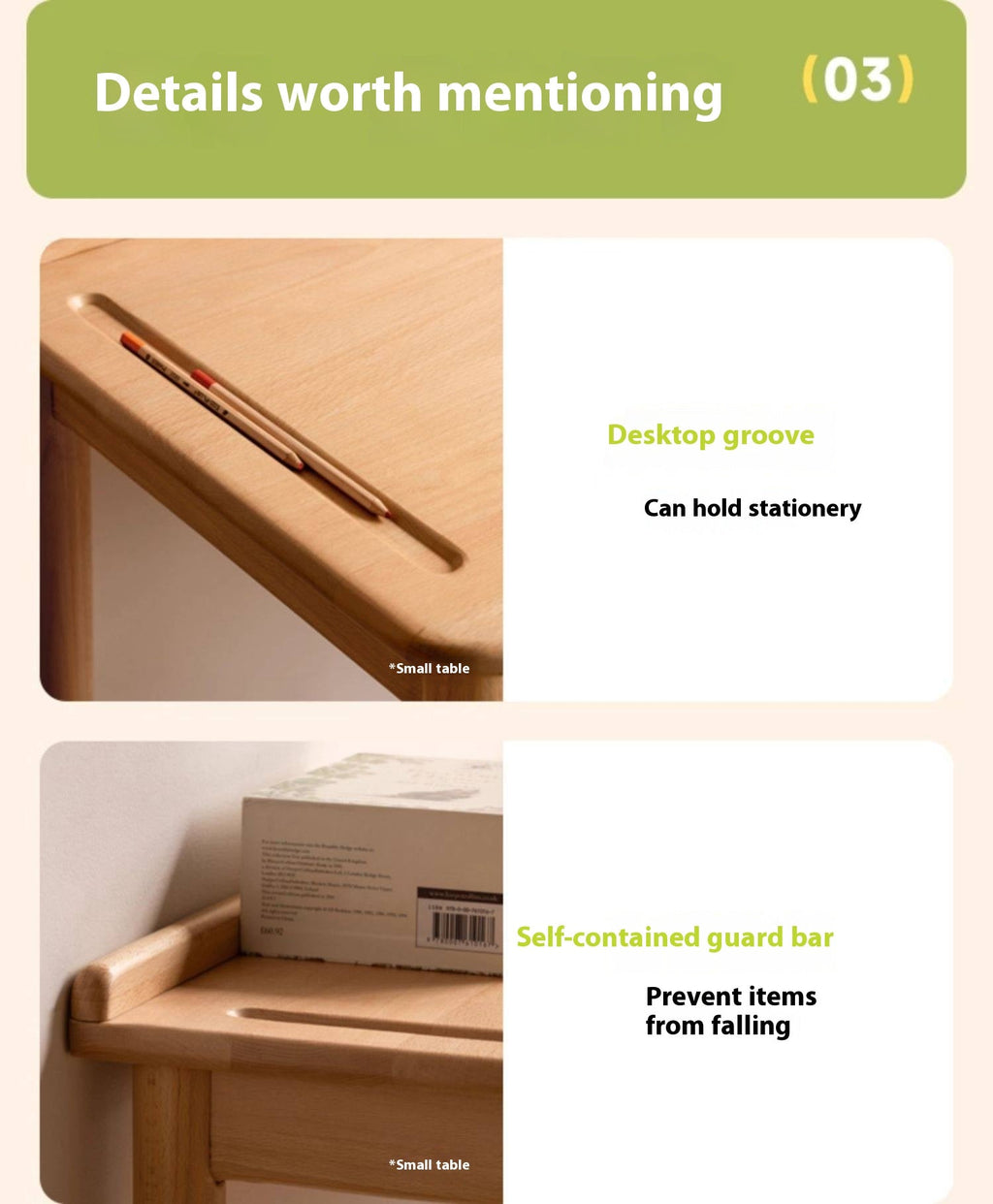 Beech Solid Wood Children's Learning Desk.