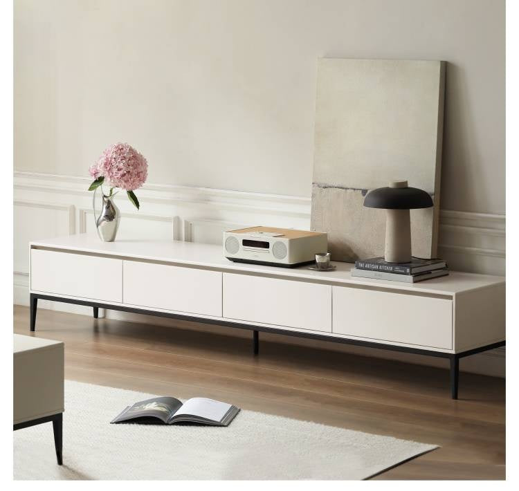 Poplar Solid Wood Cream Style TV Cabinet