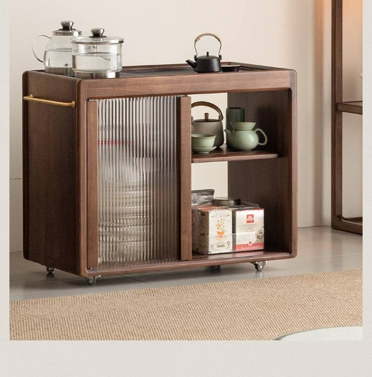 Black Walnut Solid Wood Tea Cabinet