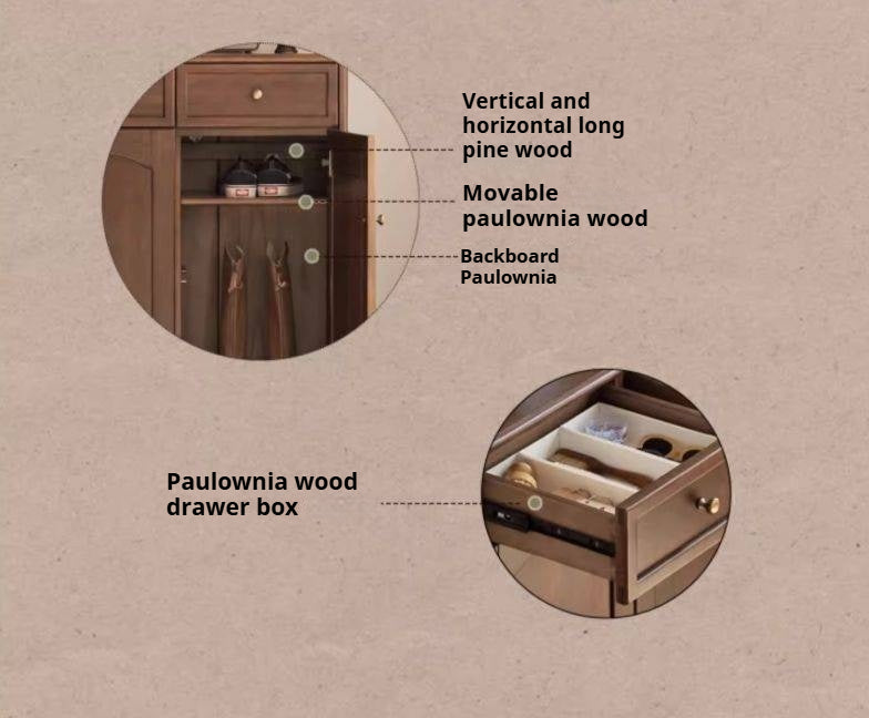 Sandalwood Solid Wood American Retro Storage Shoe Cabinet