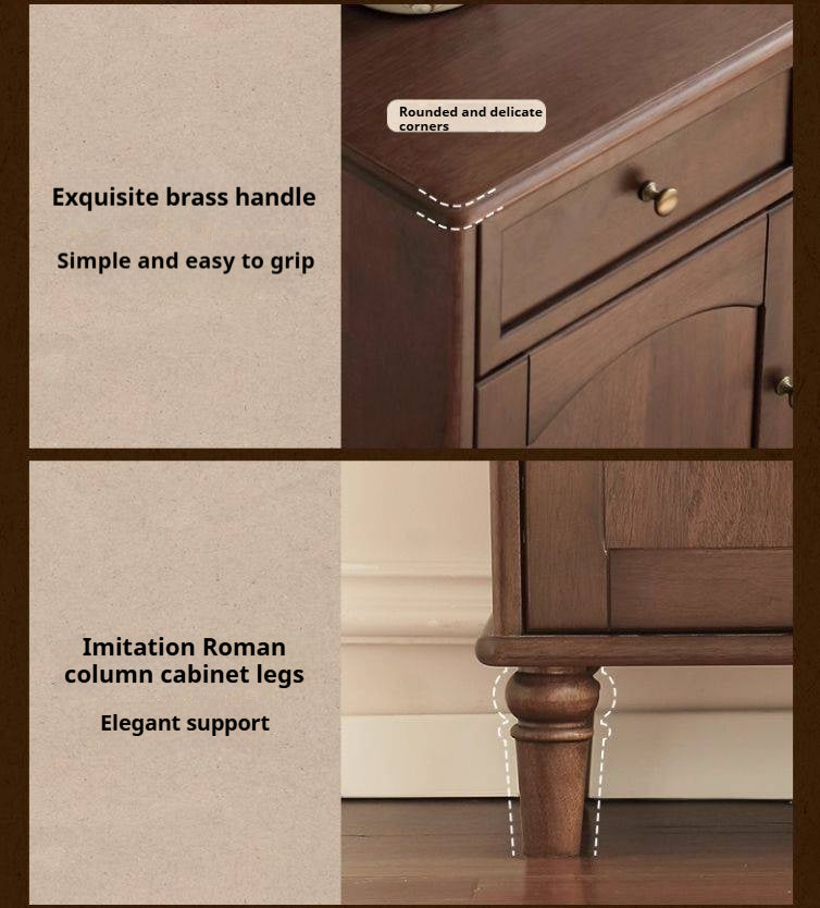 Sandalwood Solid Wood American Retro Storage Shoe Cabinet