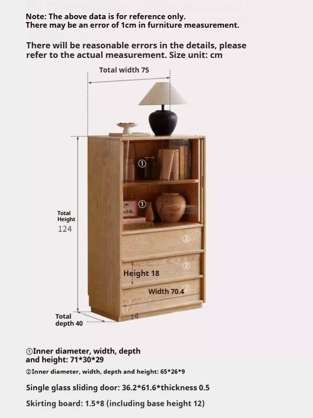 Ash Solid Wood Edge Cabinet Wabi Sabi Style