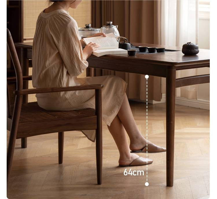 Ash Solid Wood Tea Table With Tea Tray