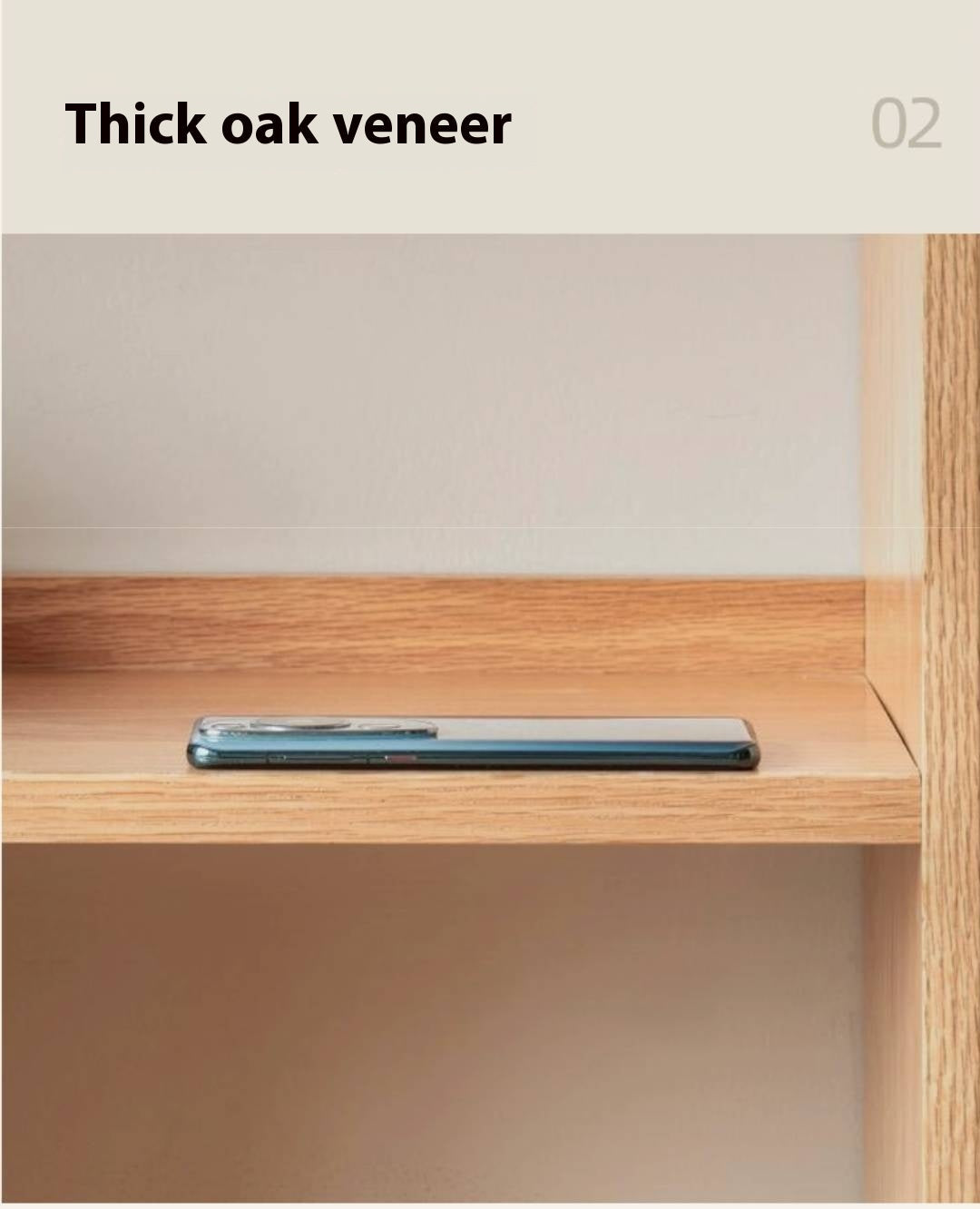 Oak Solid Wood Cream Style Bookcase