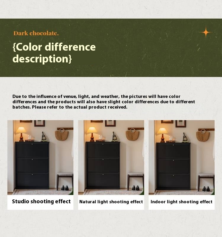 Oak Solid Wood American Retro Style Shoe Cabinet