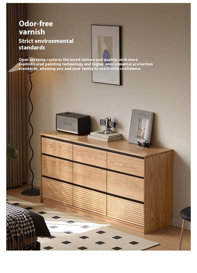 Oak Solid Wood Modern Drawer Cabinet