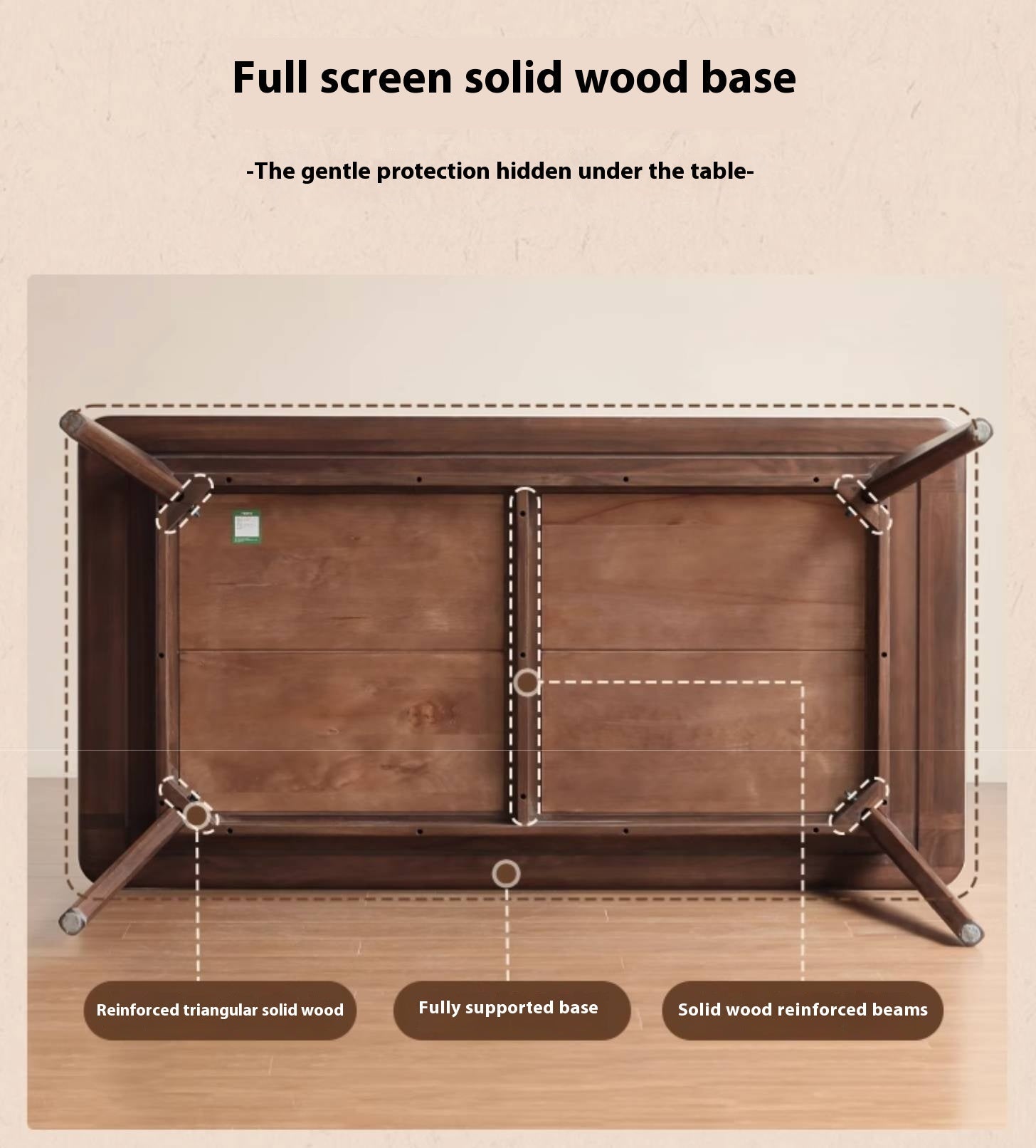 Black Walnut Solid Wood Vintage Rock Plate Dining Table