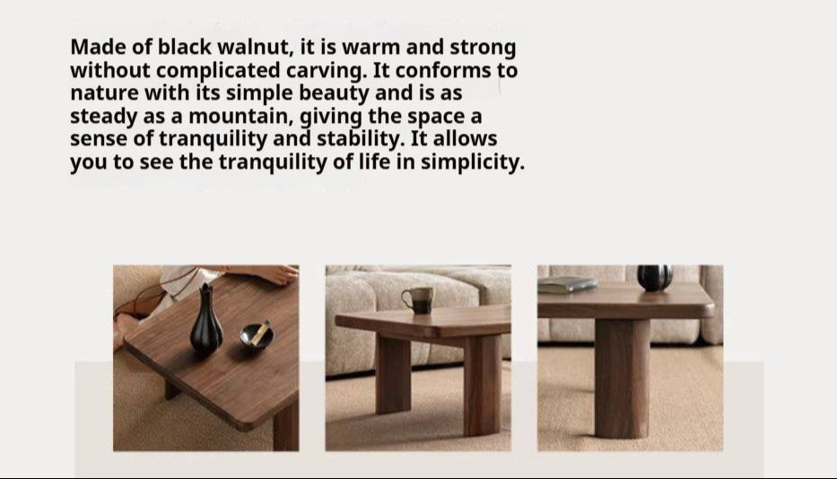 Black Walnut Solid Wood Wabi-Sabi Style Tea Table