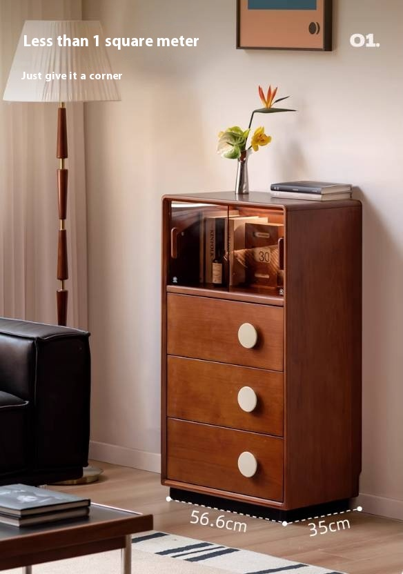 Poplar Solid Wood Antique Style Floor Side Cabinet