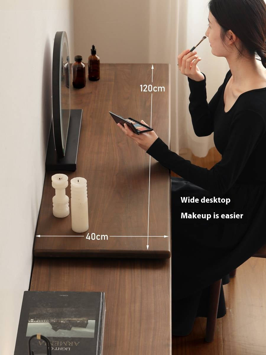 Black Walnut Solid Wood Light Luxury Dressing Table