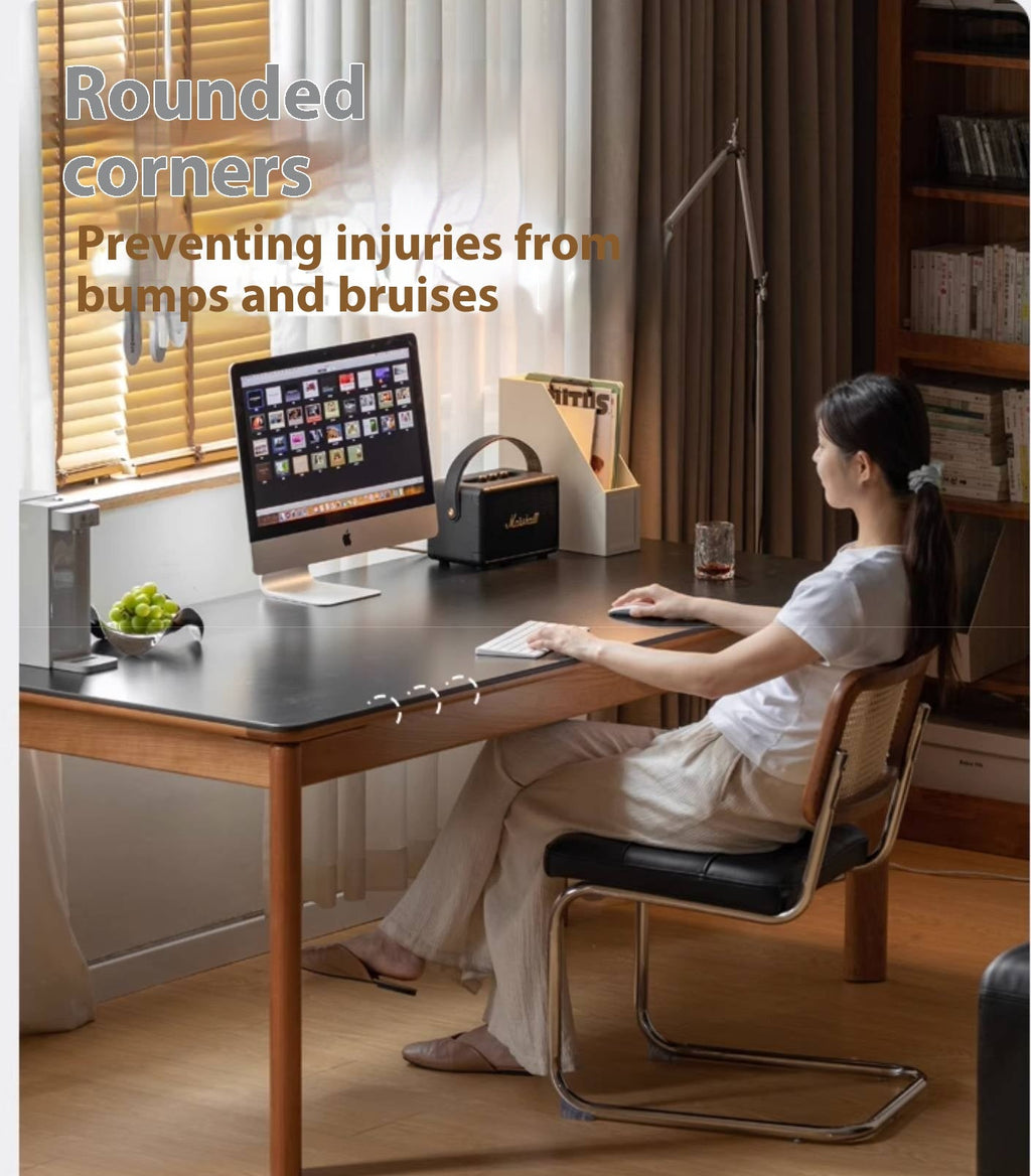 Cherry Solid Wood Rock Board Dining Table