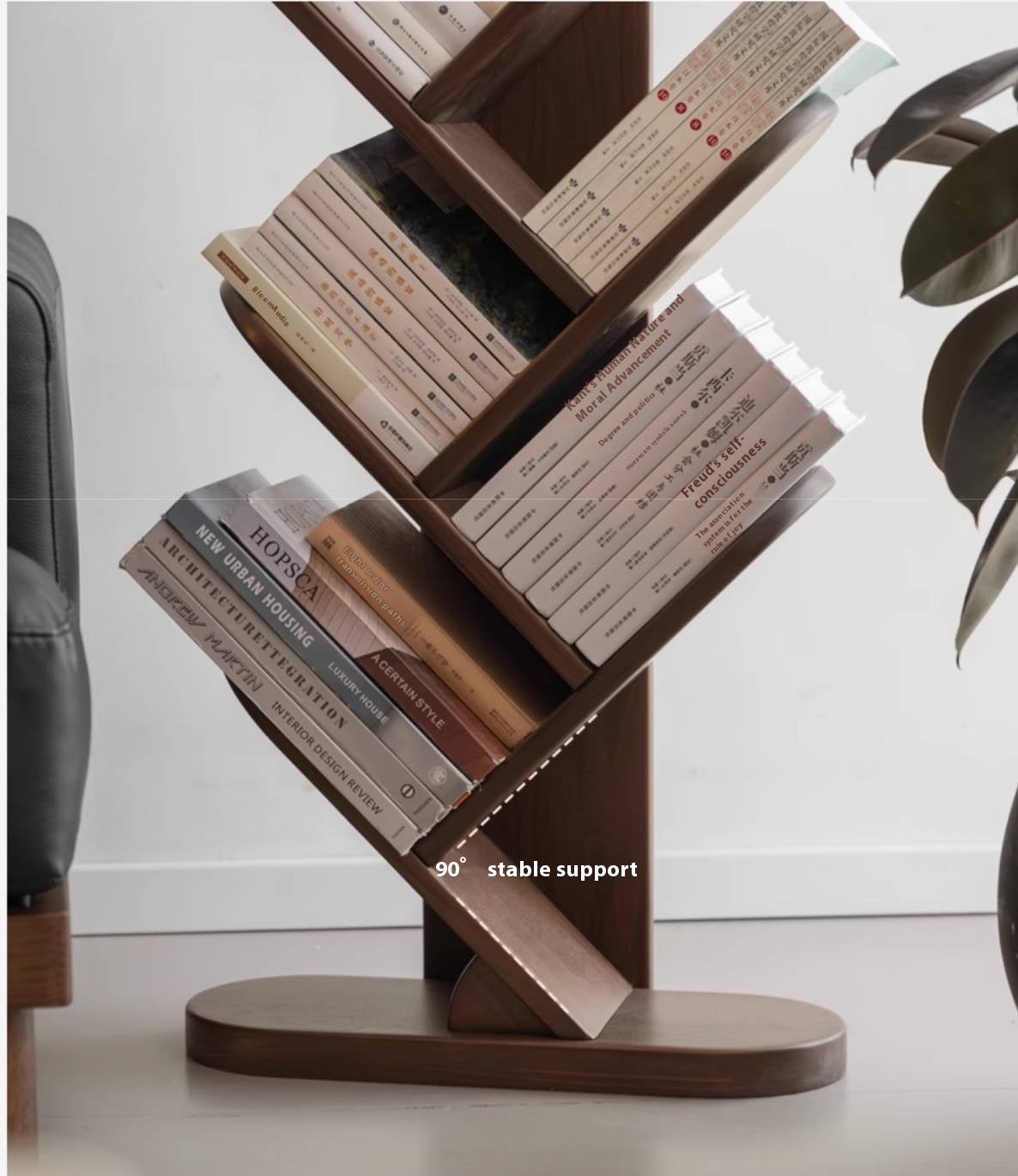 Black Walnut, South American Walnut Solid Wood Layer Rack Bookshelf