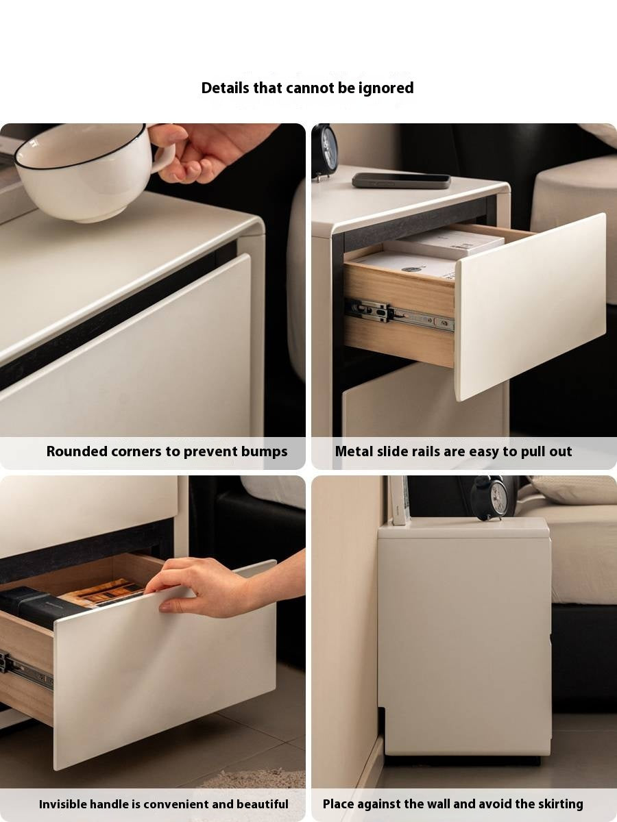 Solid Rubberwood Modern Style Nightstand