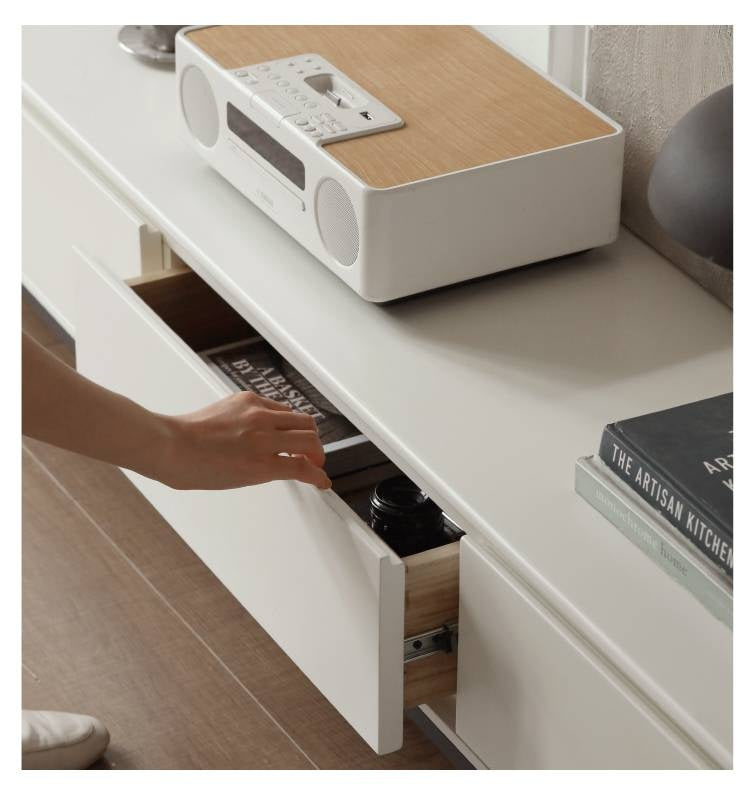 Poplar Solid Wood Cream Style TV Cabinet