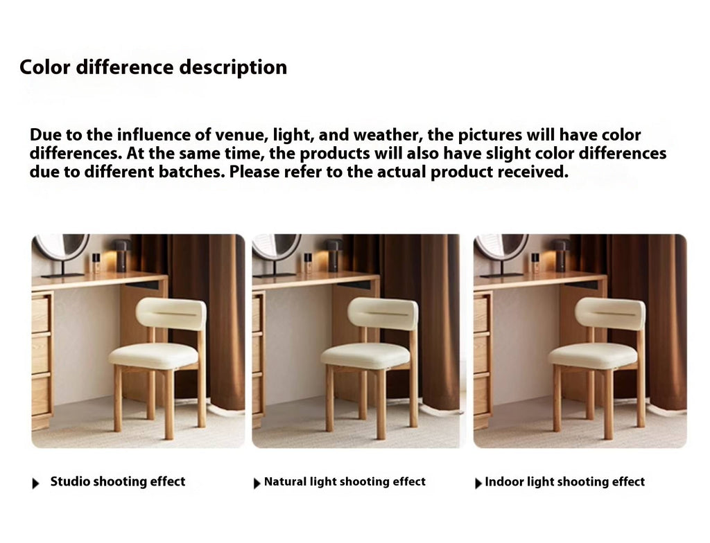 Ash Solid Wood Modern Style Makeup Chair