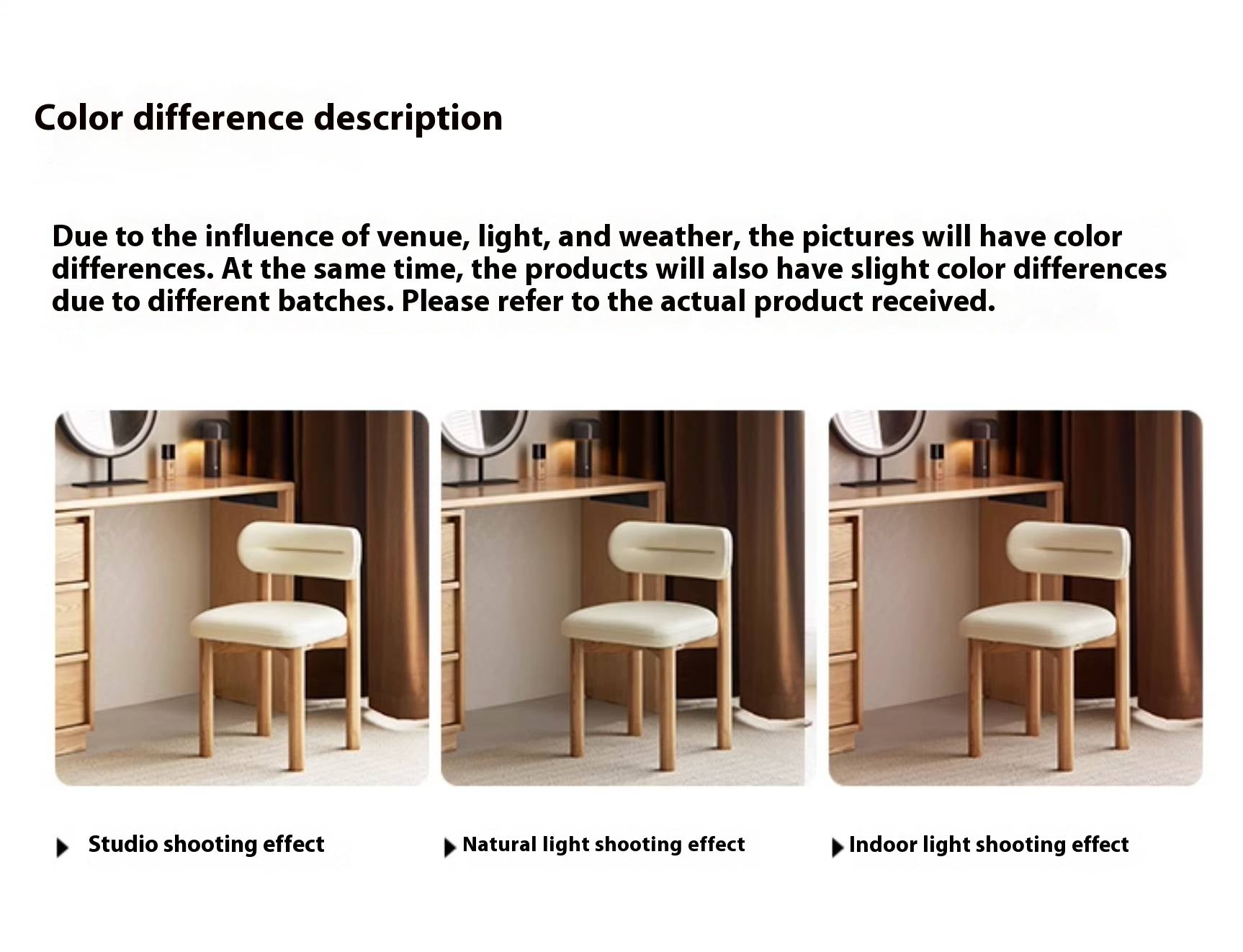 Ash Solid Wood Modern Style Makeup Chair