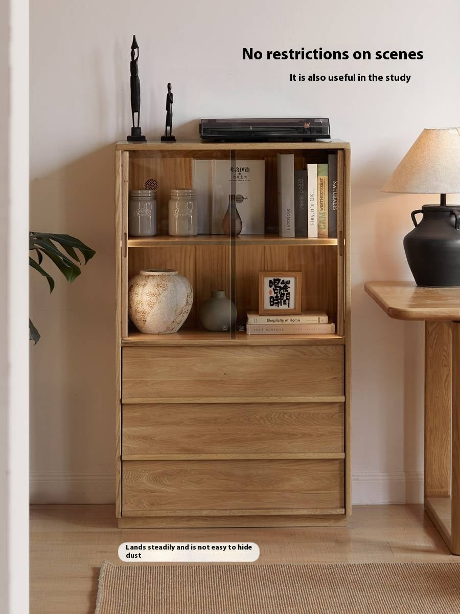 Oak Solid Wood Modern Side Cabinet