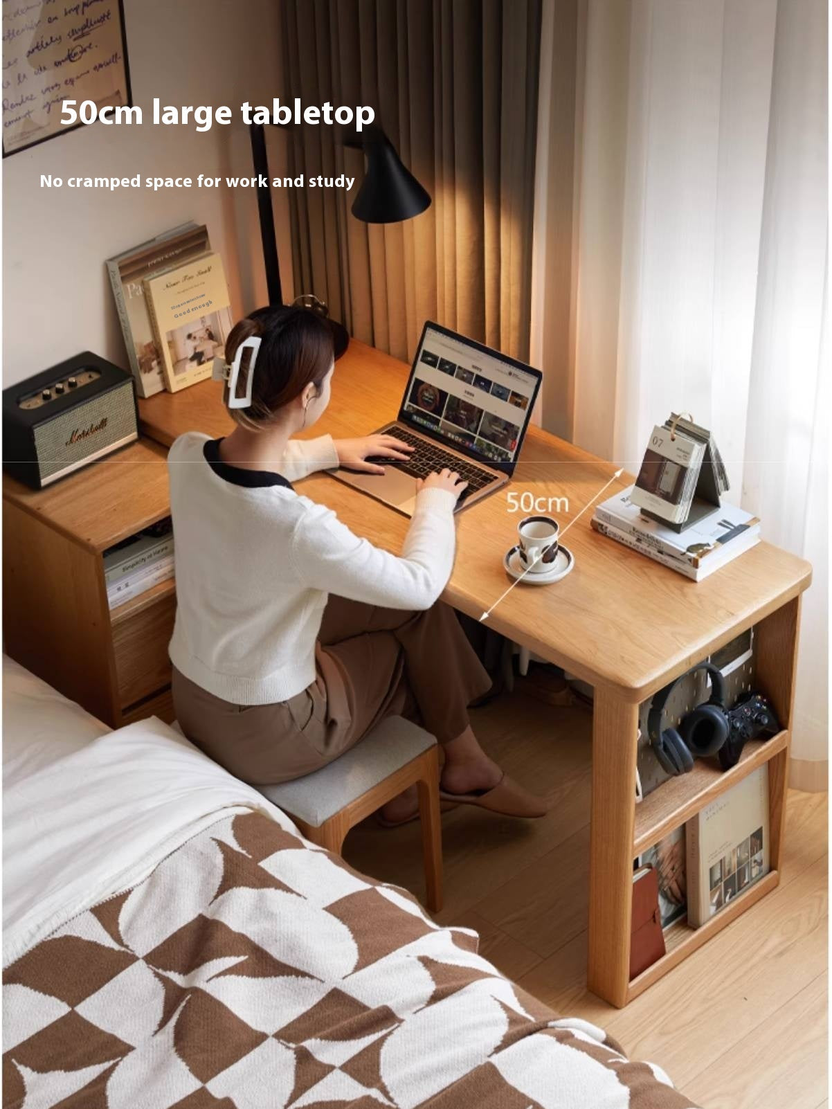 Oak Solid Wood Corner Office Desk