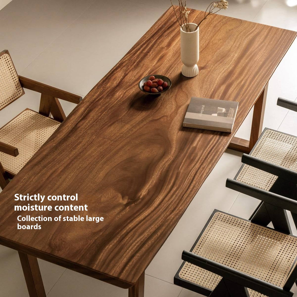 Black Walnut Solid Wood Wabi Sabi Style Dining Table Board