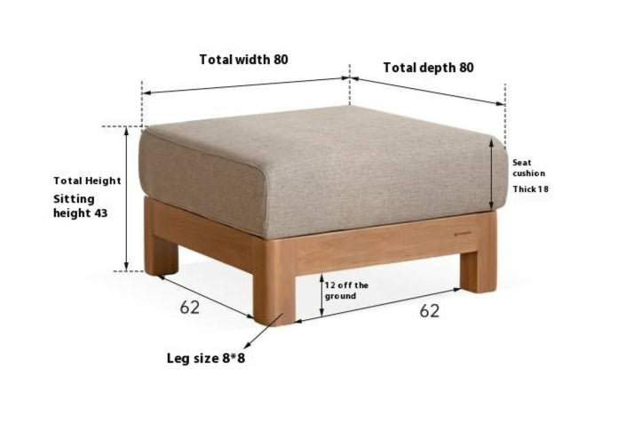 Black Walnut, Oak, Ash, Poplar Solid Wood Footstool Small Fabric Stool