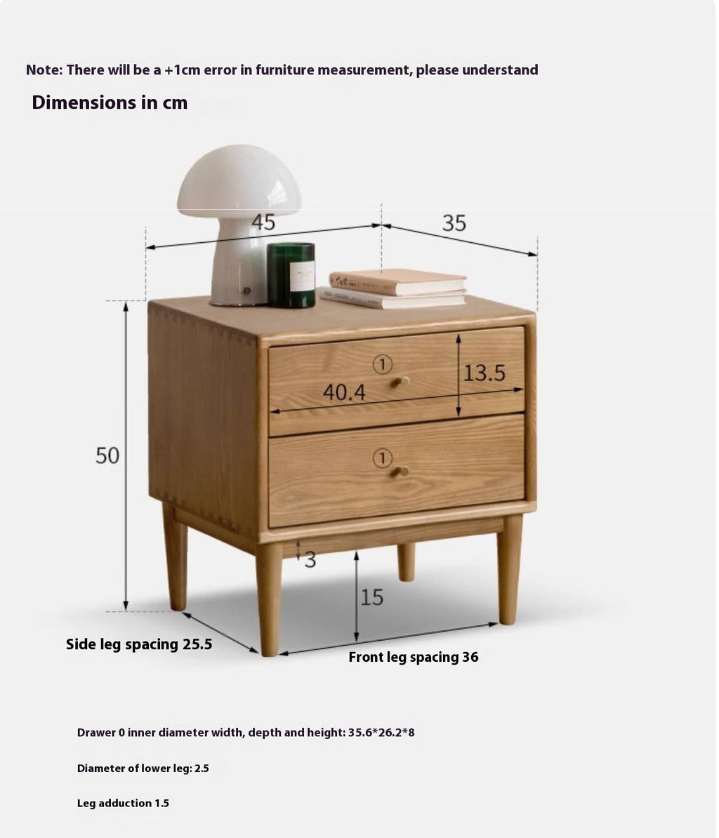 Ash, Cherry Solid Wood Modern Style Nightstand