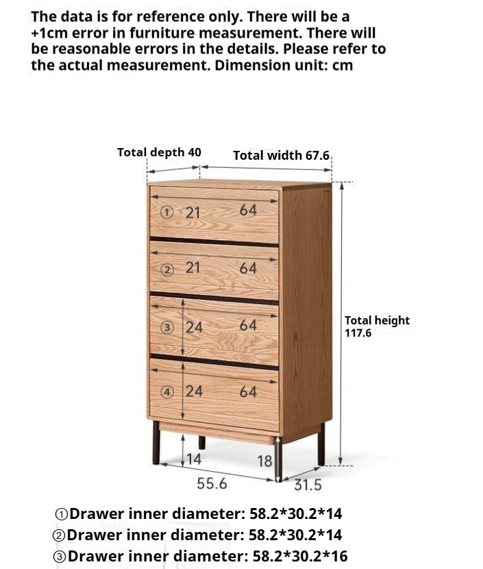 Oak Solid Wood Chest of Drawers