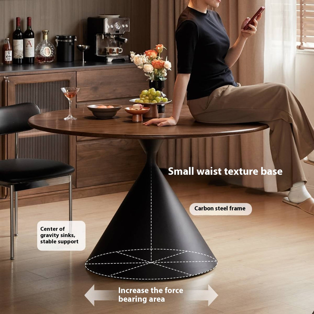 Black Walnut Solid Wood Light Luxury Style Dining Table