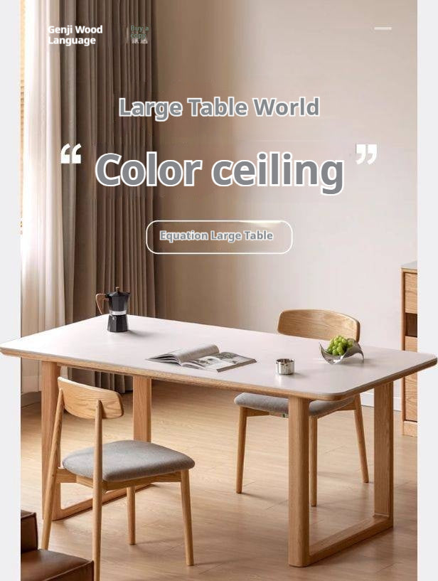 Ash, Oak Solid Wood Rock Board Dining Table