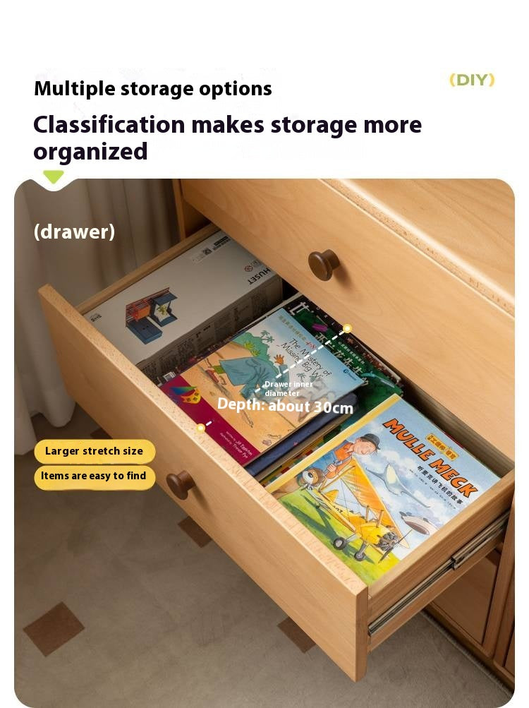 Beech Solid Wood Children's Bucket Cabinet