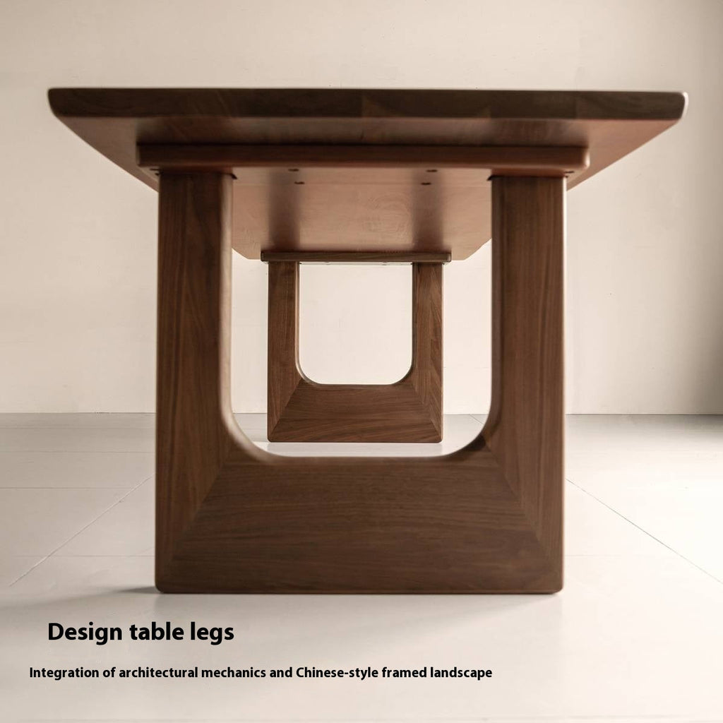 Black Walnut Solid Wood Wabi Sabi Style Large Board Dining Table