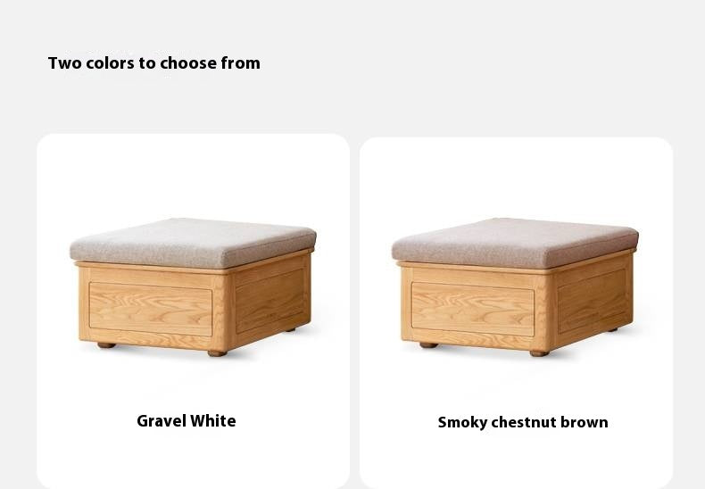 Ash, Oak, Black Walnut Solid Wood  Fabric Footstool-