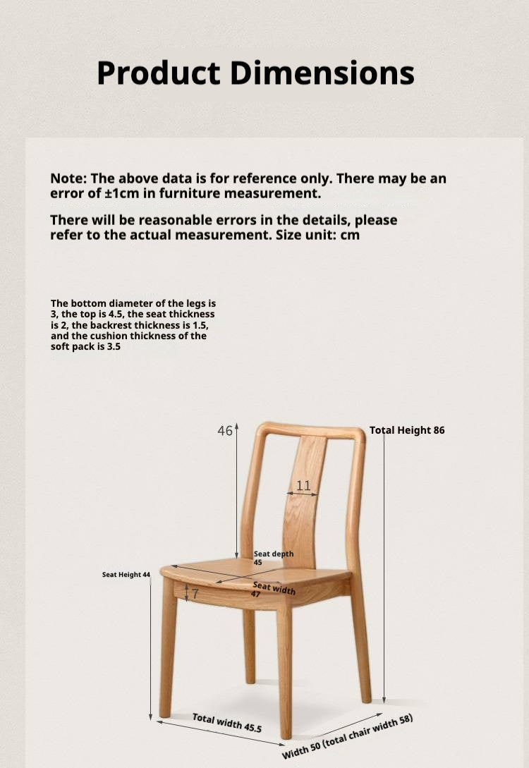 Oak Solid Wood New Chinese Style Dining Chair