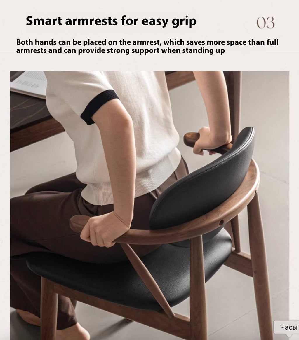 Solid Golden Sandalwood Dining Armchair