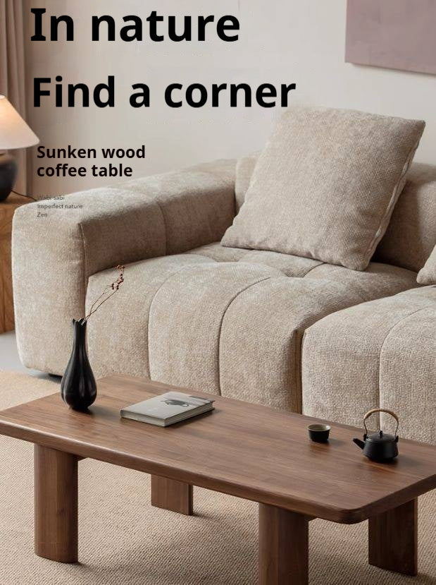 Black Walnut Solid Wood Wabi-Sabi Style Tea Table