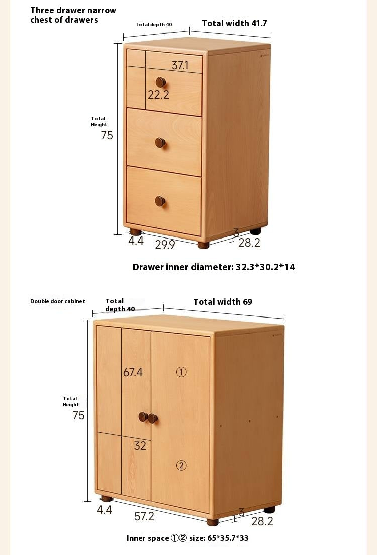 Beech Solid Wood Children's Bucket Cabinet