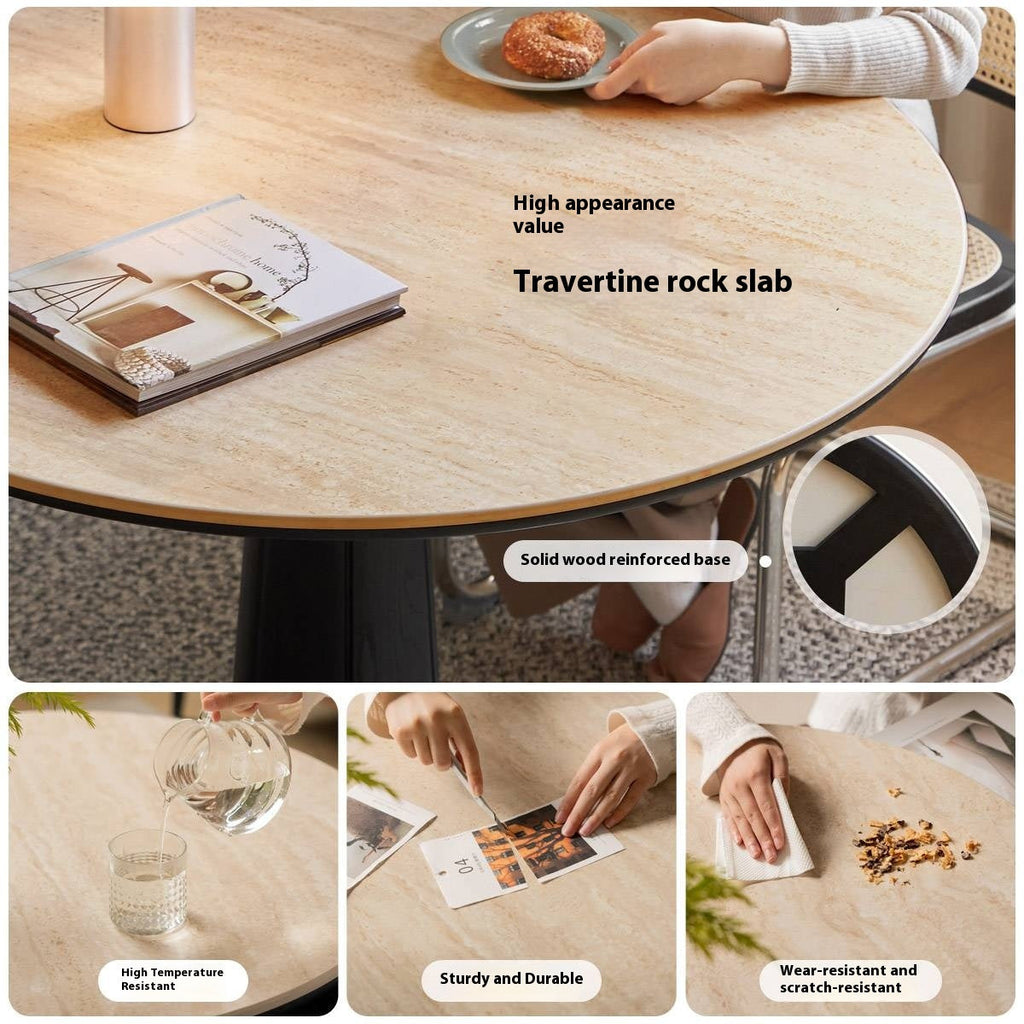 Oak Solid Wood Bauhaus Rock Plate Dining Table