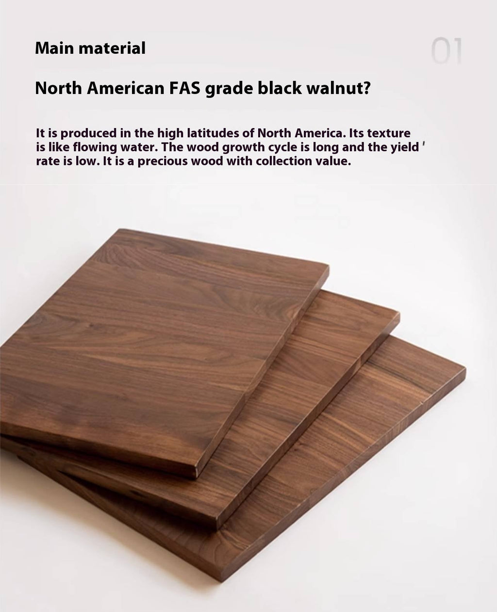 Black Walnut Solid Wood Modern Style Side Cabinet