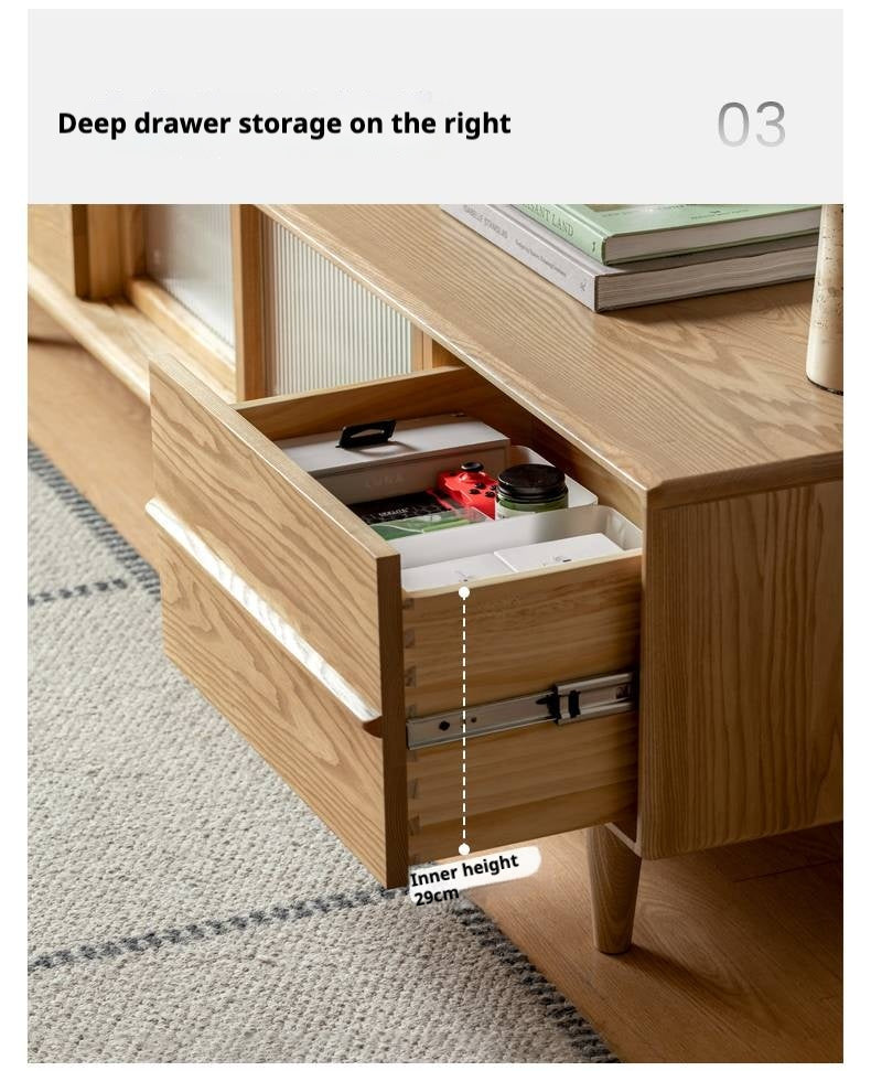 Ash Solid Wood Modern Style TV Stand